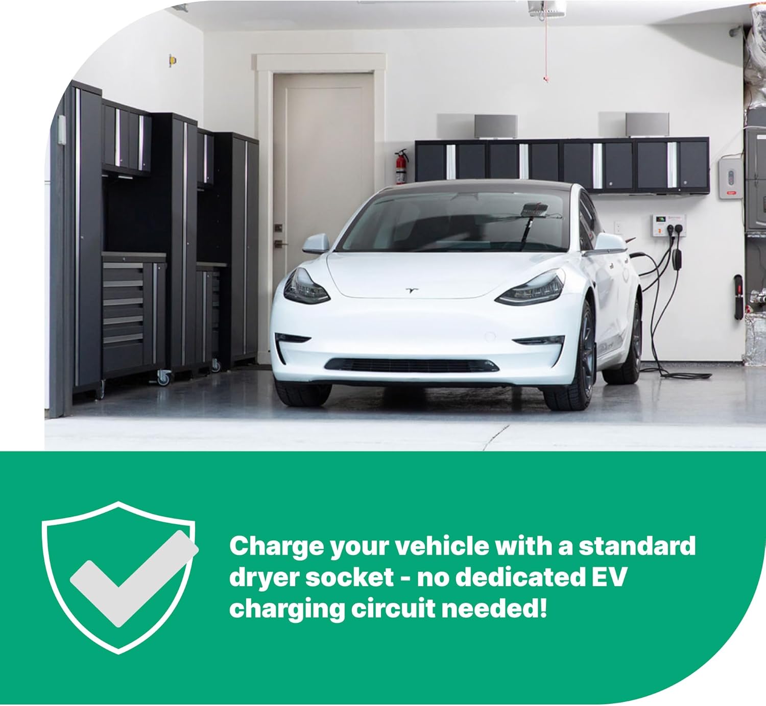 Adjustable up to 40 Amps - EV Charger (240v, 26 ft Cable, NEMA 14-50, Level 2 Portable) J3400 NACS Plug