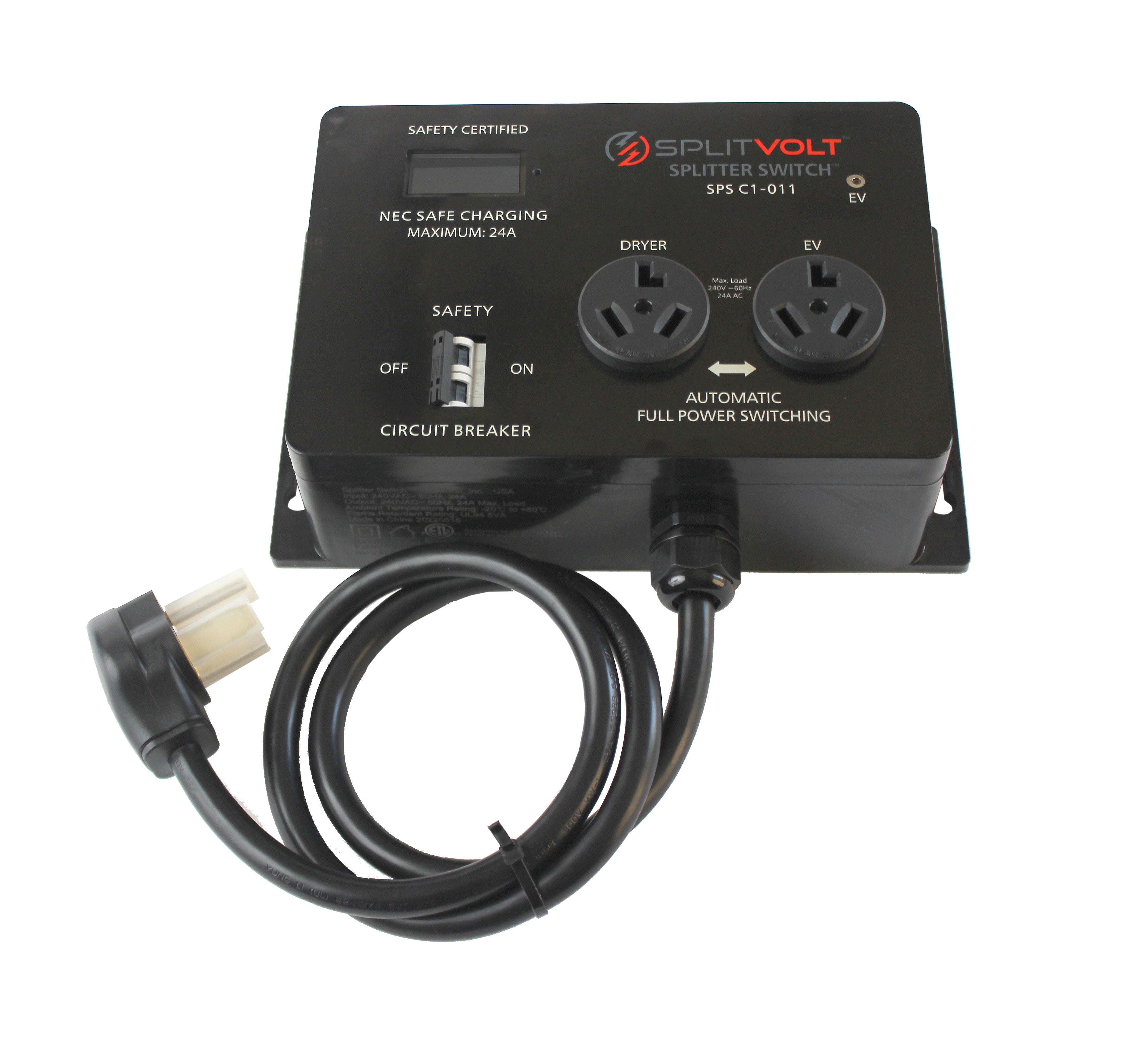 The NEMA 10-30 safety certified Splitter Switch