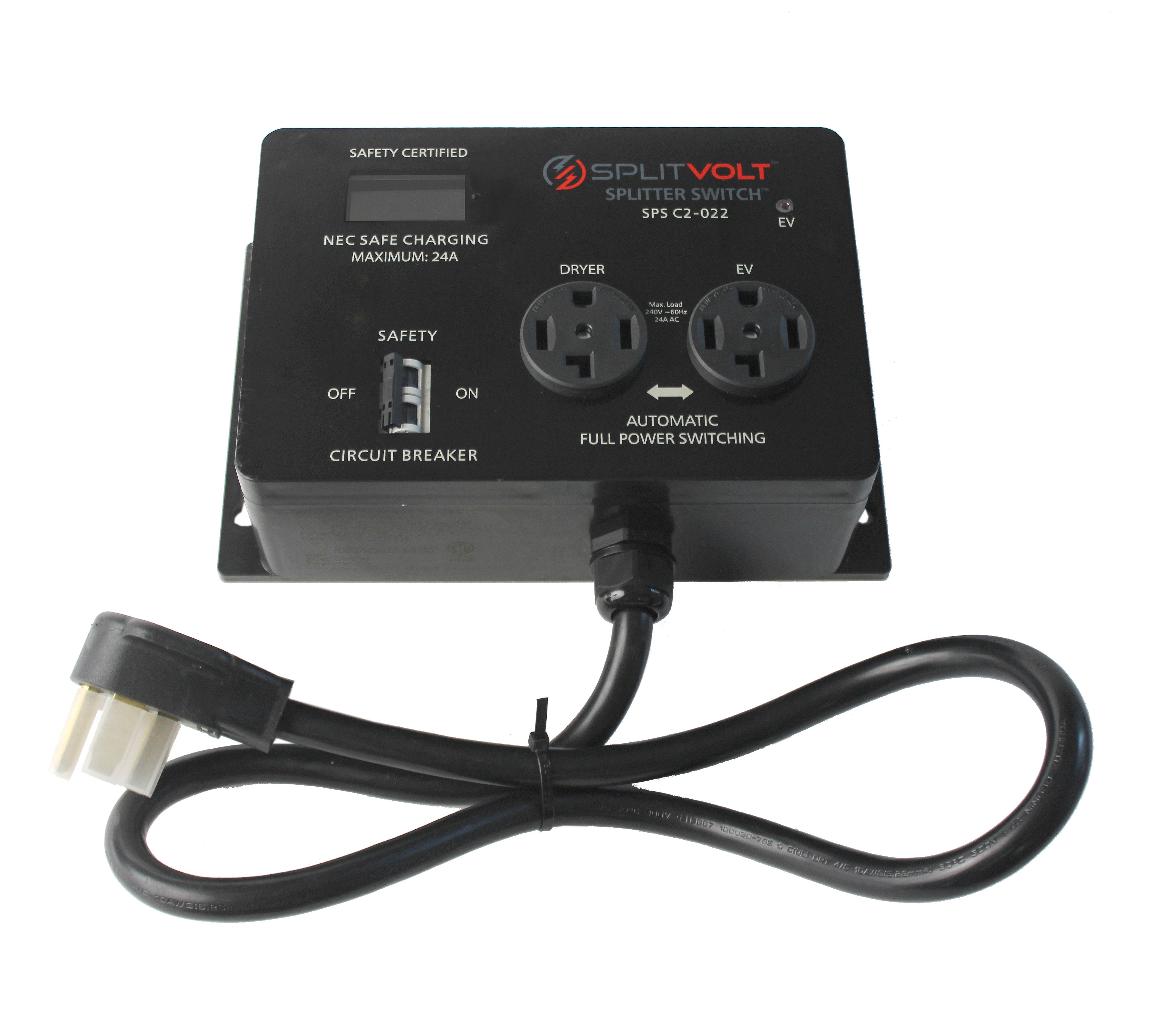 The NEMA 14-30 safety certified Splitter Switch