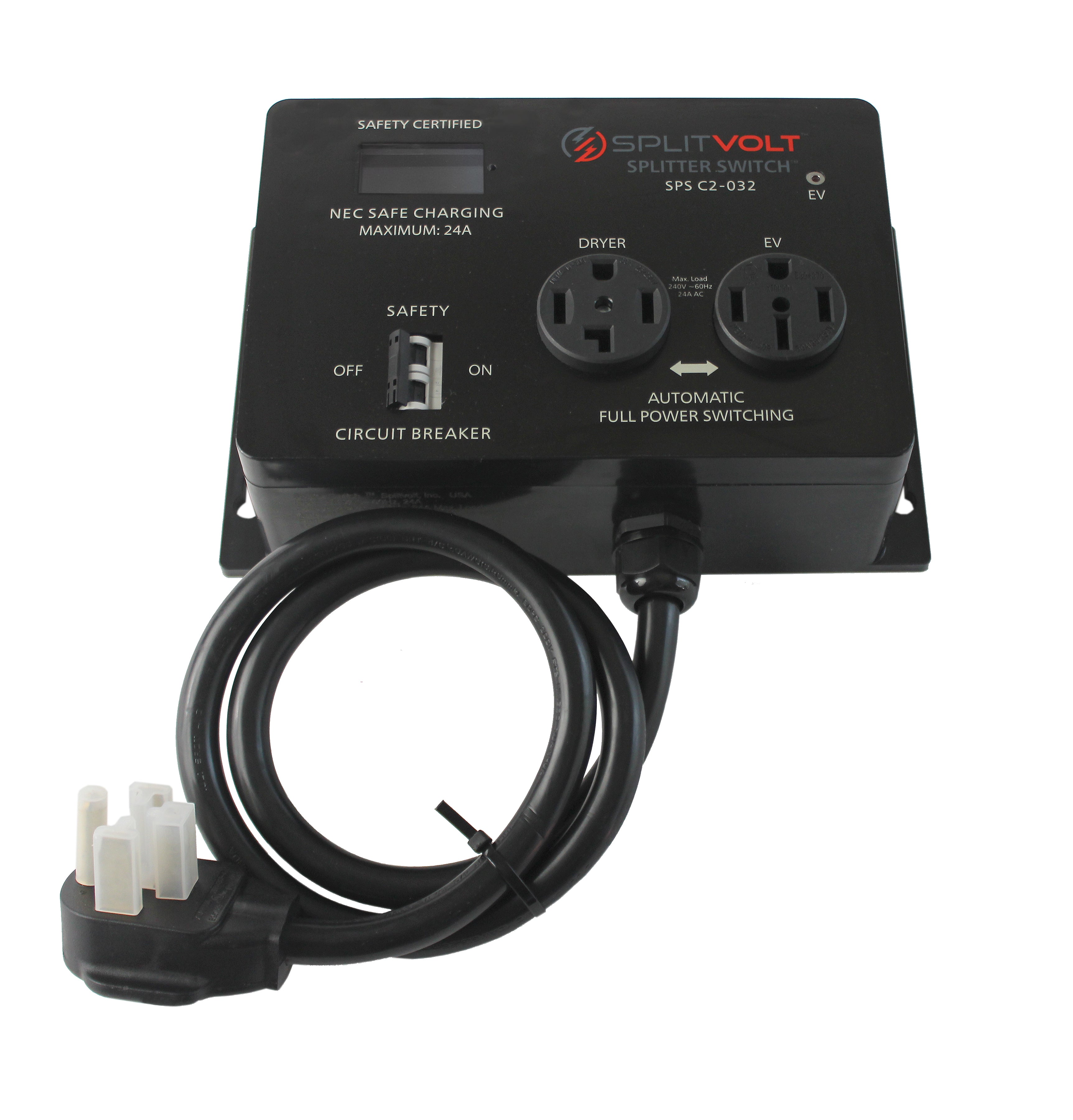 The NEMA 14-30 / 14-50 safety certified Splitter Switch
