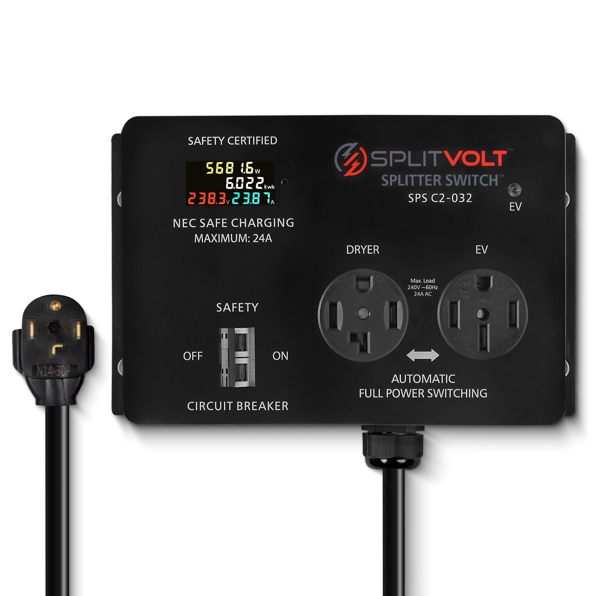 The Safety Certified Splitvolt Splitter Switch NEMA 14-30 / 14-50