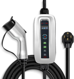 Level 2 Portable EV Charger (240v, 26 ft Cable, NEMA 14-50, Adjustable up to 40 Amps) J1772 Plug with Travel Bag