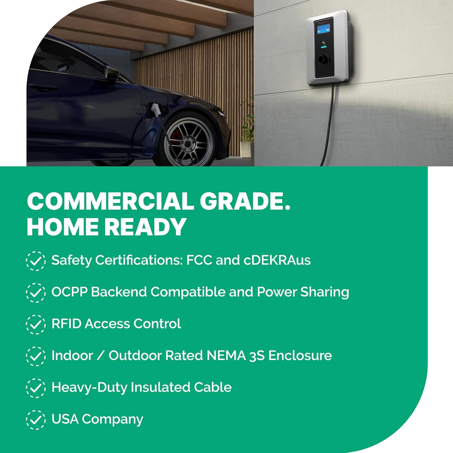 Level 2 Reverse Charging Splitvolt Level 2 Smart EV Charging Station - Connected, Adjustable 12
